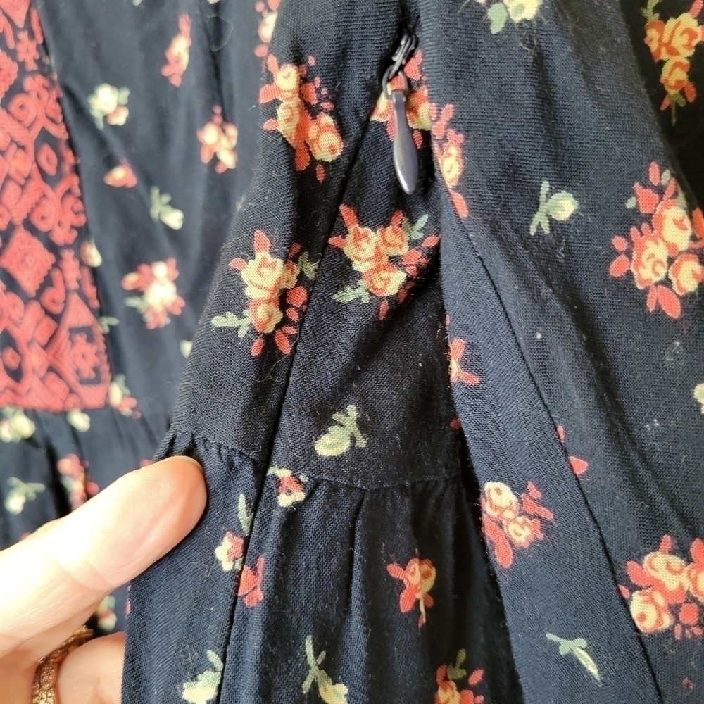 En Créme floral boho vneck cutout back mini shift dress Size S - Picture 5 of 6